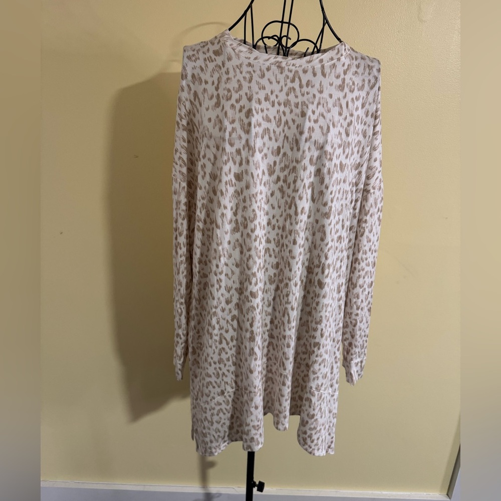 INC International Concepts Animal Print Tunic Top Hi Low Top Size 2X
